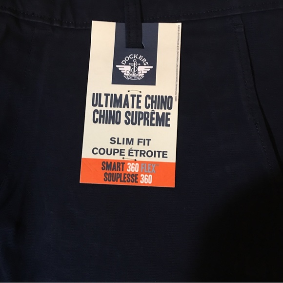 BRAND NEW DOCKERS ULTIMATE SLIM FIT STRECH CHINOS NAVY 34”x30 - Picture 6 of 9